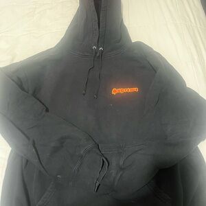 Supreme Black Hoodie with Orange Logo